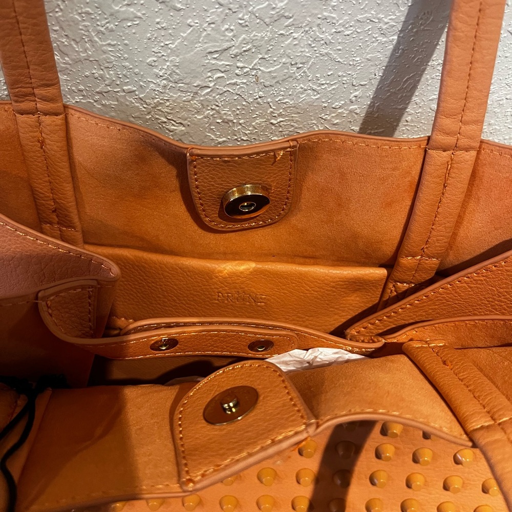 Prune Orange Studded Tote Bag - Picture 13 of 15